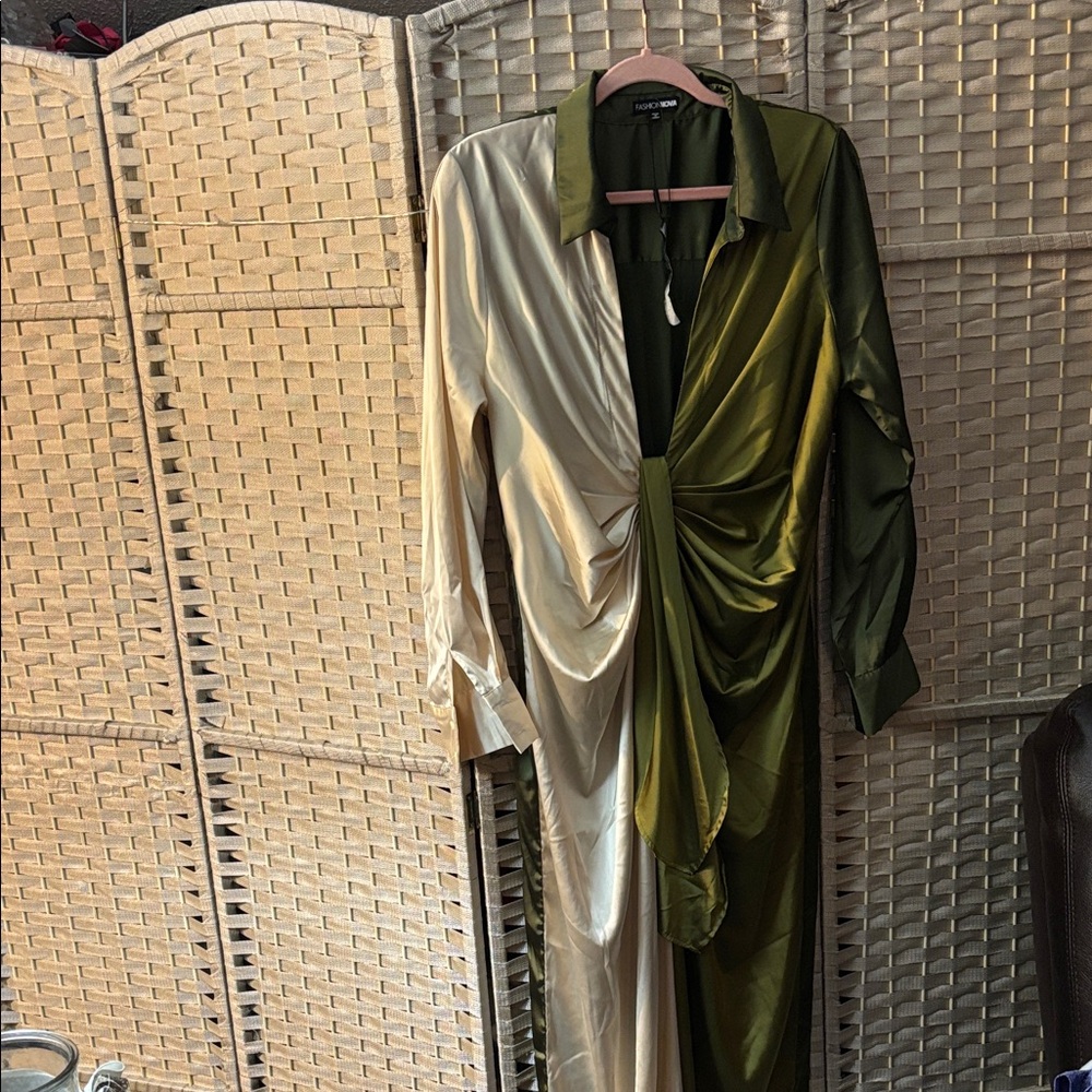 Elegant Two-Tone Draped Jumpsuit